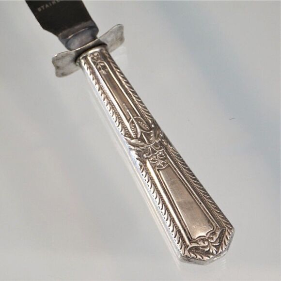 Vintage Carving Knife Sterling Silver Handle Stainless Blade - Picture 7 of 9